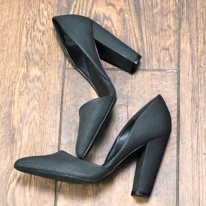 JUSTFAB Black Block Heel Pumps Size 9
